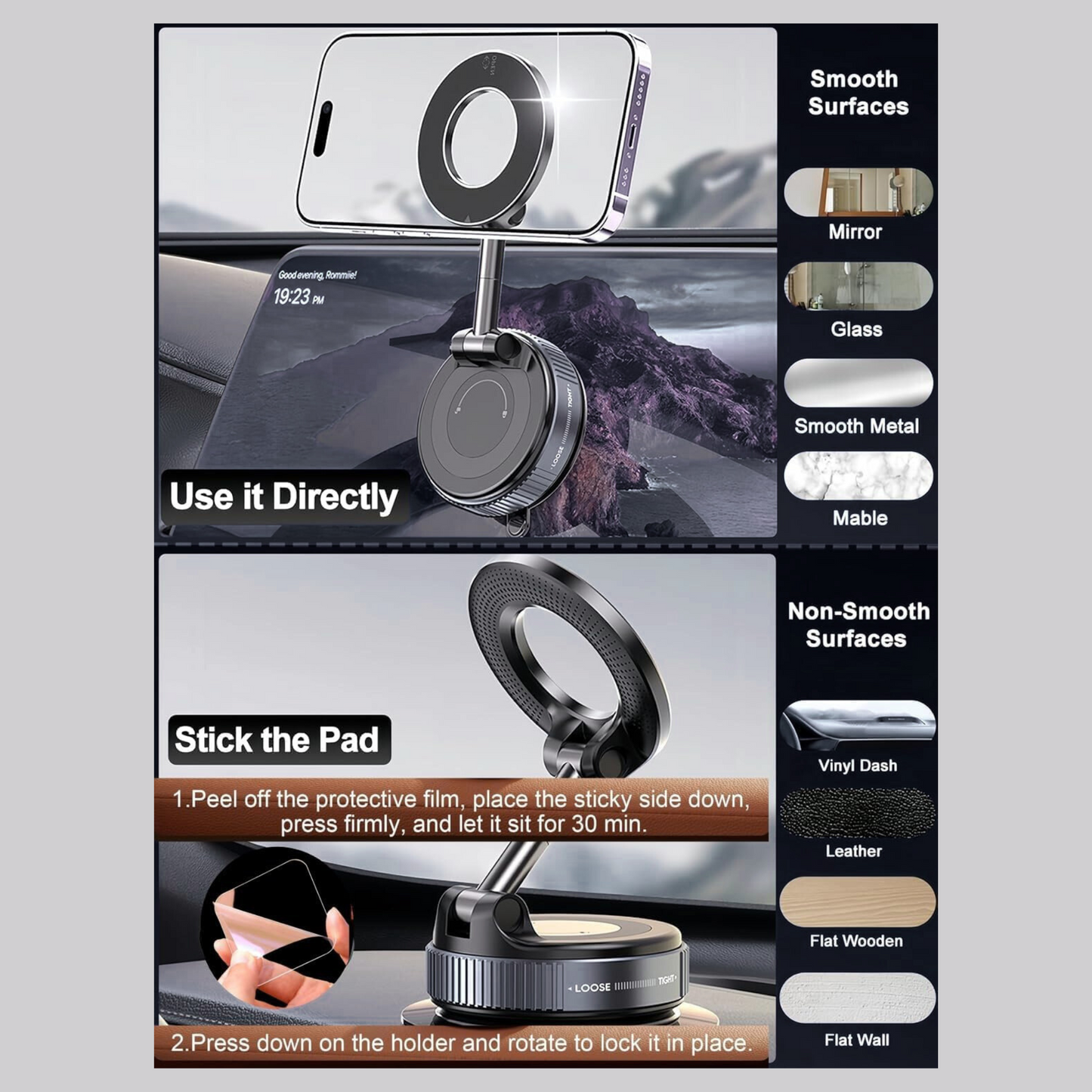 Vacuum Suction Magnetic Phone Holder