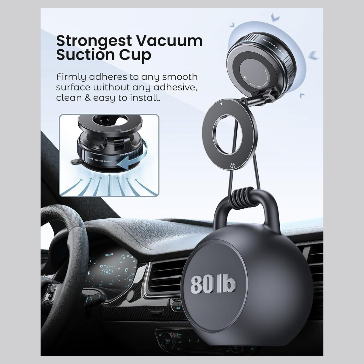 Vacuum Suction Magnetic Phone Holder