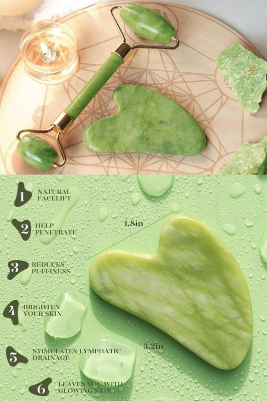 MEFU Jade Roller & Gua Sha Set